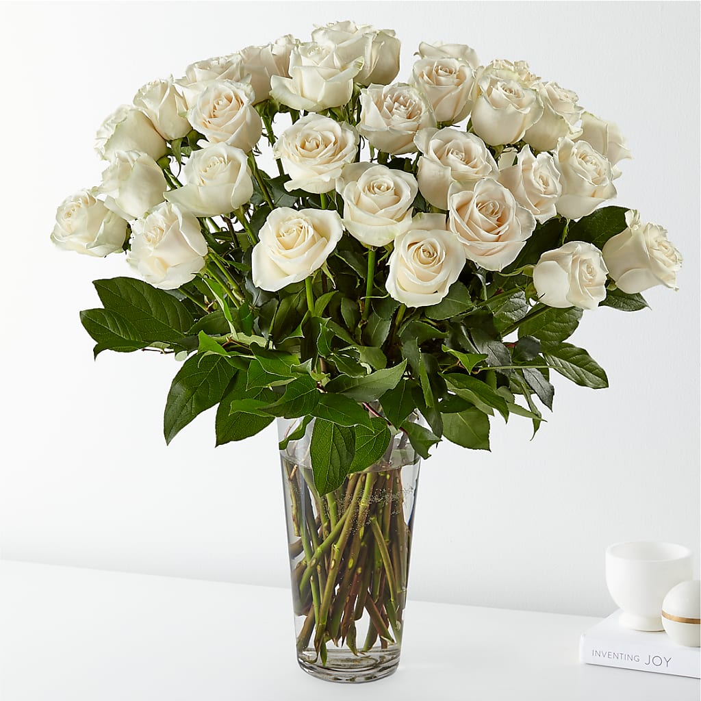 Long Stem White Rose Bouquet – Flower House Iii, Spring Hill FL