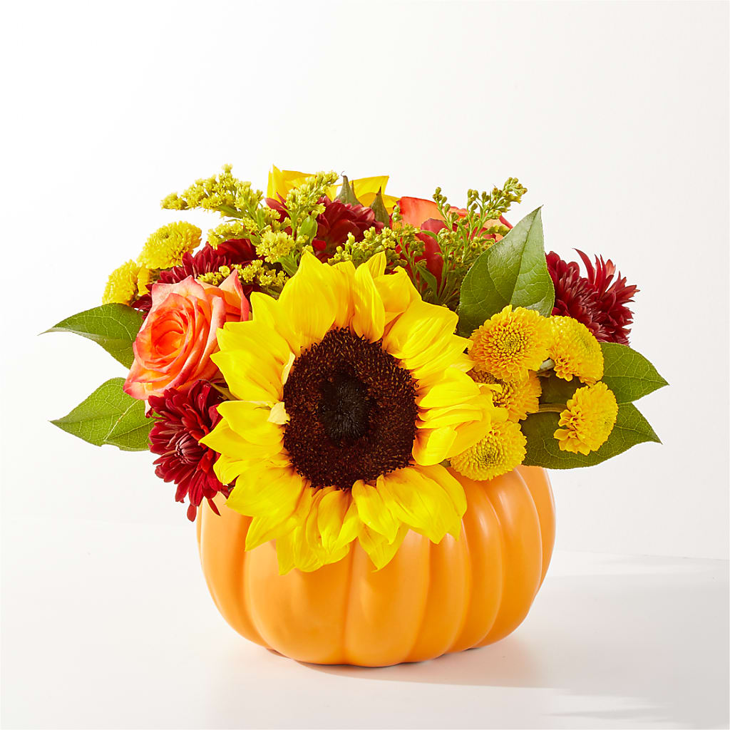 Golden Gourd Pumpkin Bouquet – Flower House Iii, Spring Hill FL