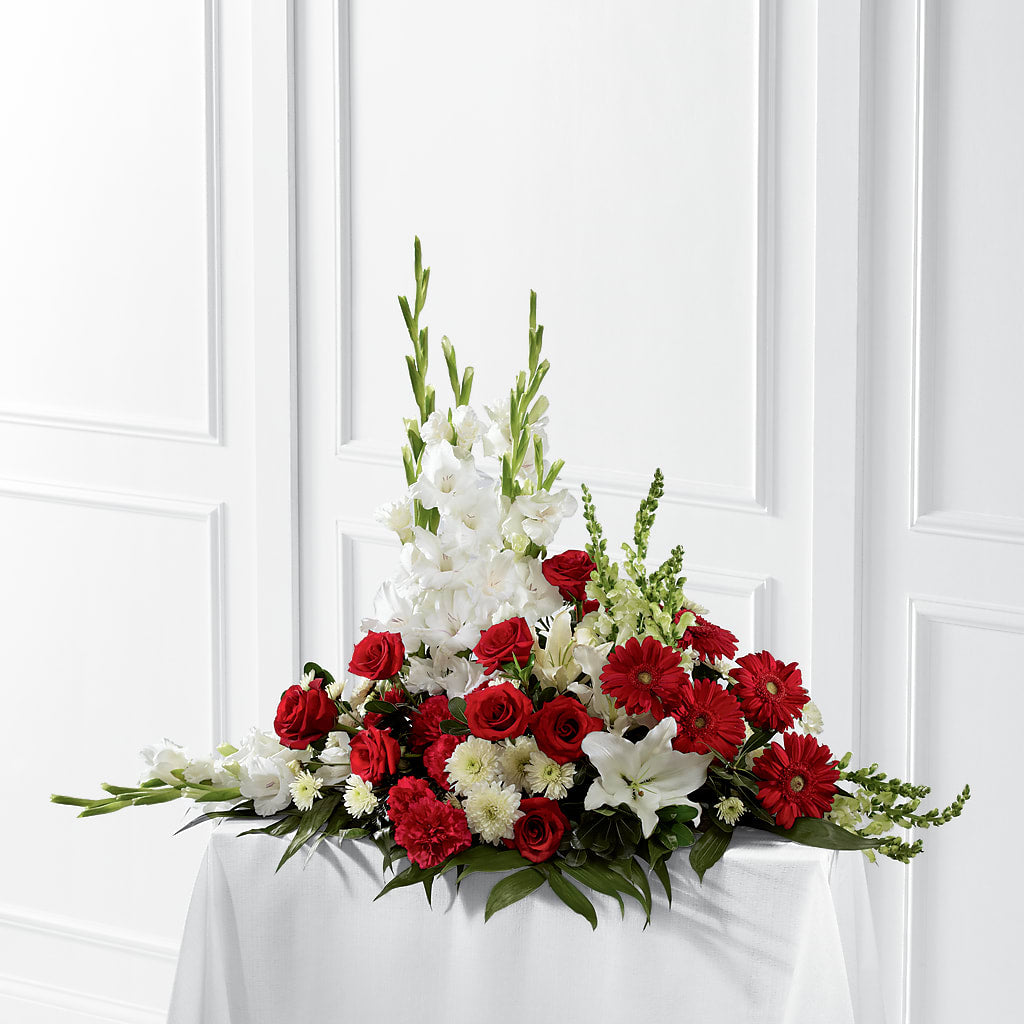 Crimson & White Arrangement – Flower House Iii, Spring Hill FL