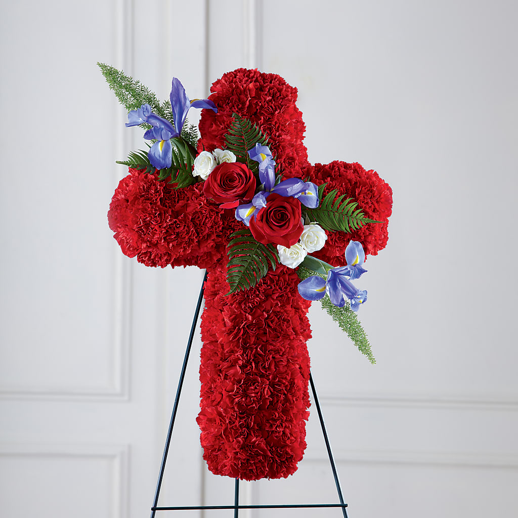 Faithful Hero Floral Cross – Flower House Iii, Spring Hill FL