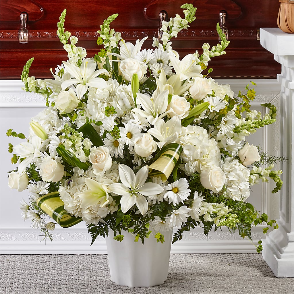 Thoughts of Tranquility Floor Basket – Flower House Iii, Spring Hill FL