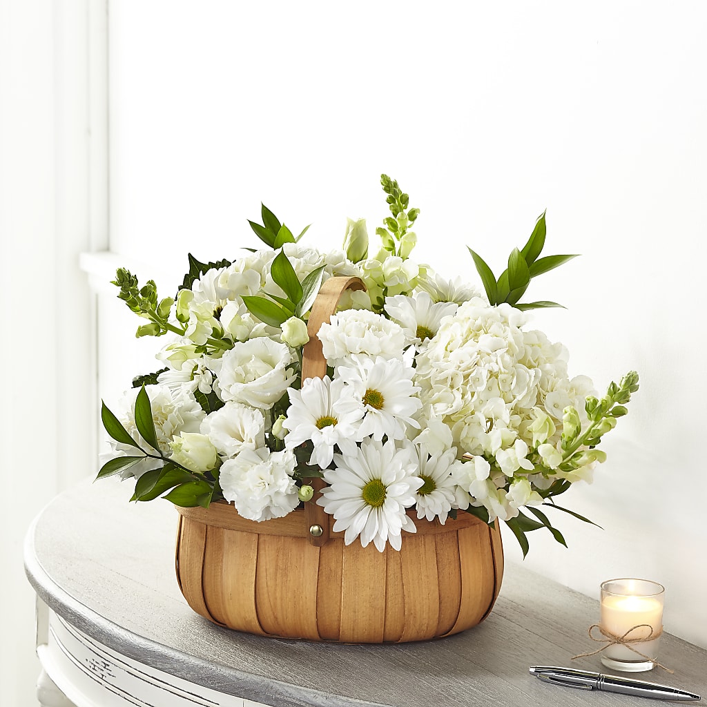 Pure Ivory Basket – Flower House Iii, Spring Hill FL