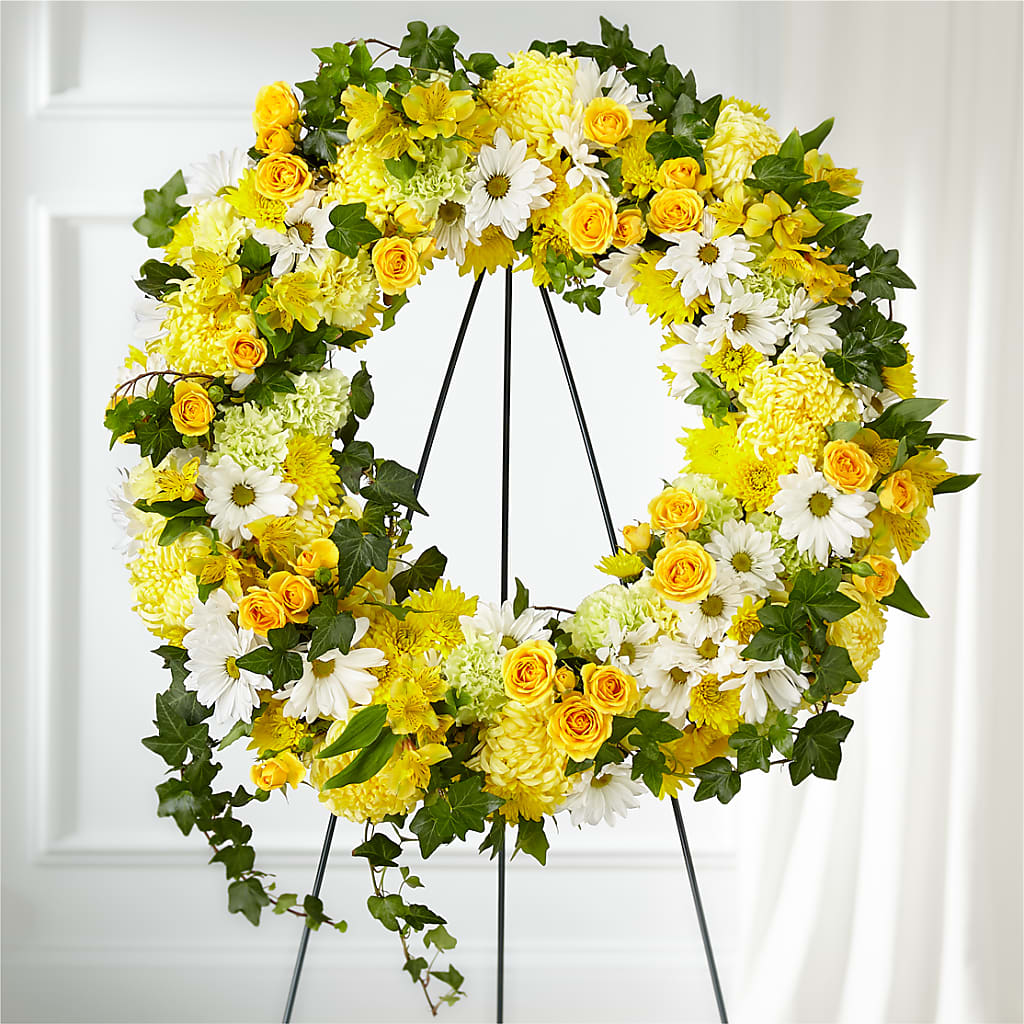 Golden Remembrance Wreath – Flower House Iii, Spring Hill FL