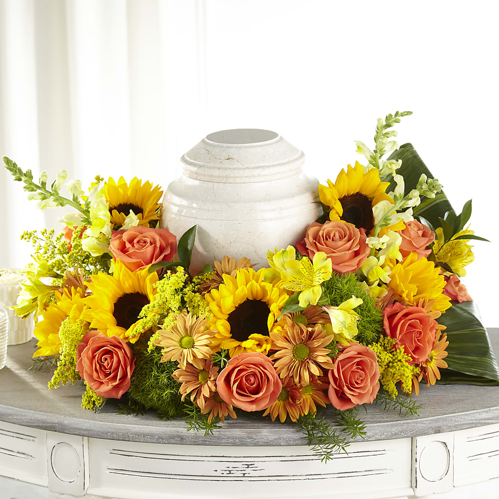 Faithful Sunflower Cremation Adornment – Flower House Iii, Spring Hill FL