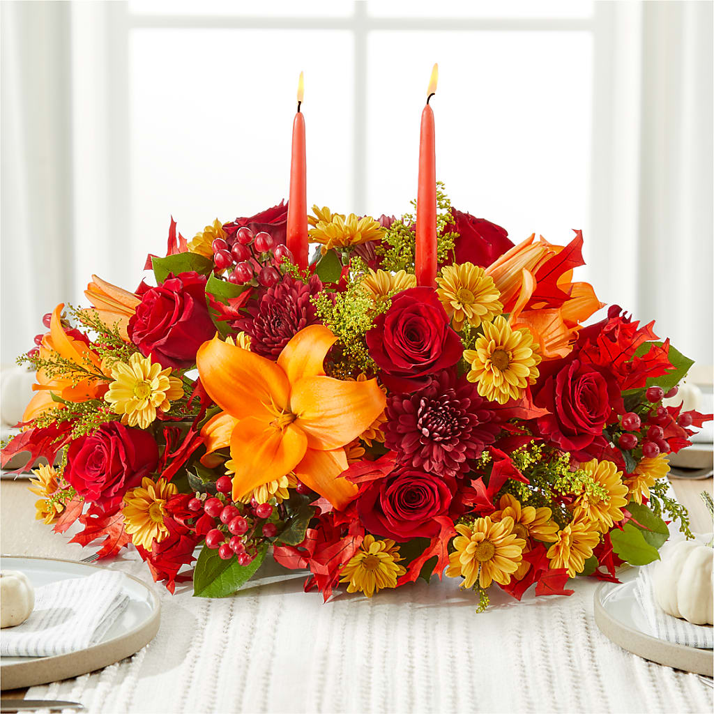 Autumn's Embrace Centerpiece – Flower House Iii, Spring Hill FL