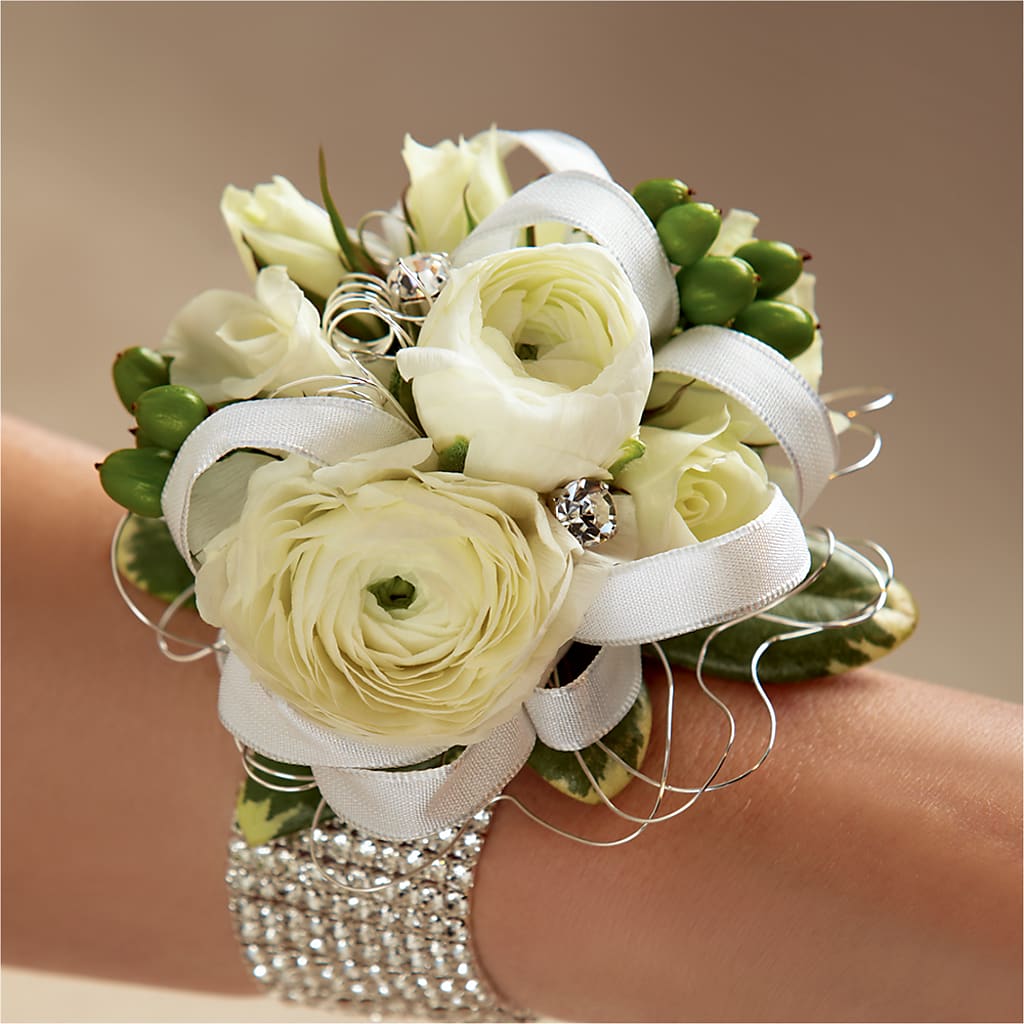 White Wedding Corsage – Flower House Iii, Spring Hill FL