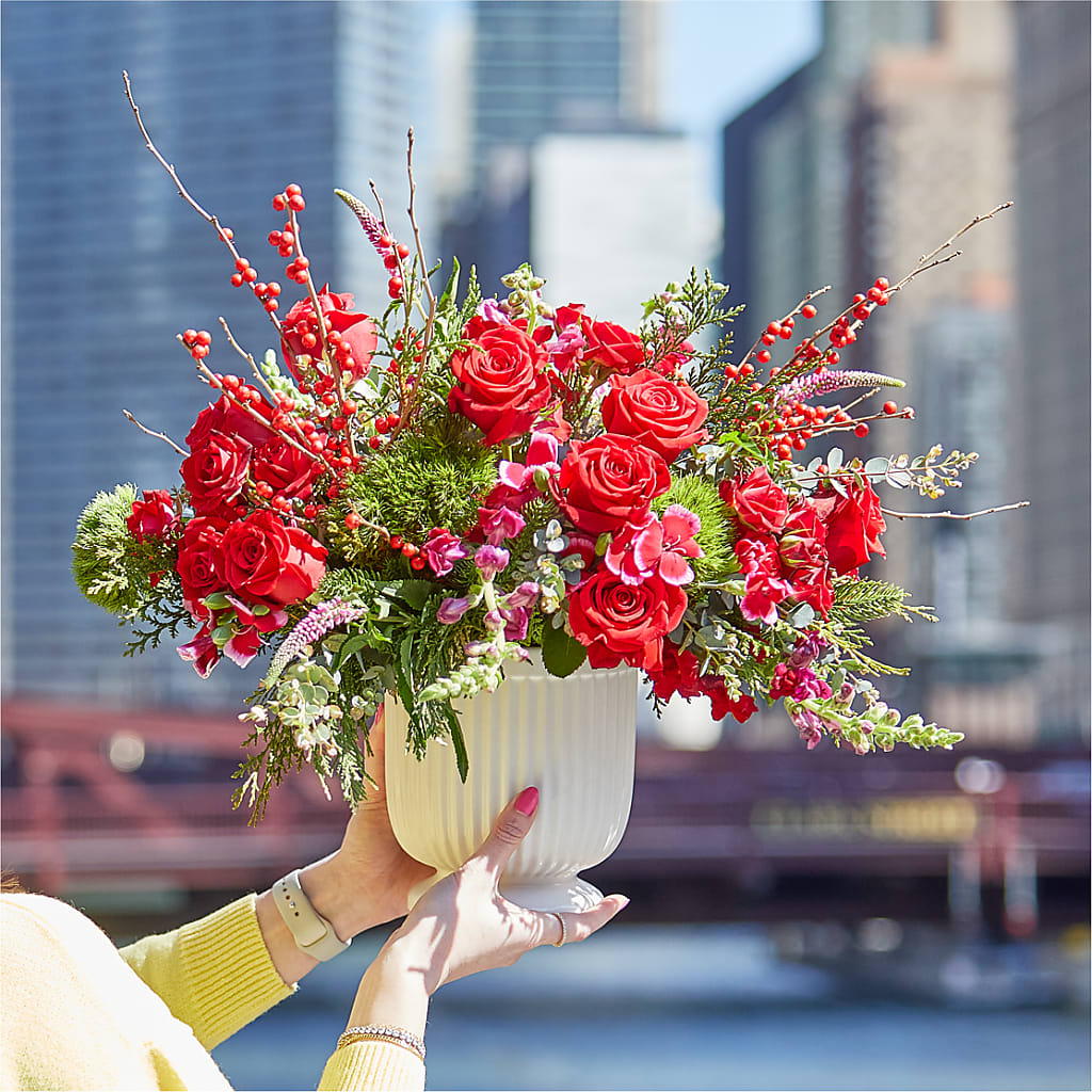 Big Red Bow Bouquet –  Flower House Iii, Spring Hill FL