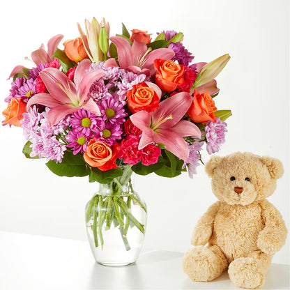 One and Only Bouquet and Bear Bundle –  Flower House Iii, Spring Hill FL