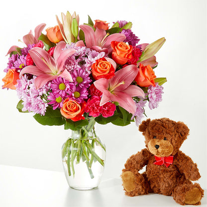 One and Only Bouquet and Bear Bundle –  Flower House Iii, Spring Hill FL