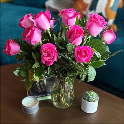 Long Stem Pink Rose Bouquet –  Flower House Iii, Spring Hill FL