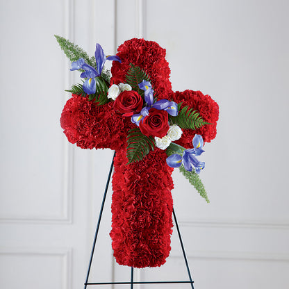 Faithful Hero Floral Cross –  Flower House Iii, Spring Hill FL