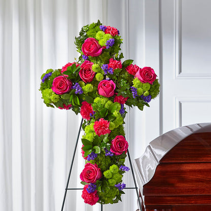Tribute Rose Floral Cross –  Flower House Iii, Spring Hill FL