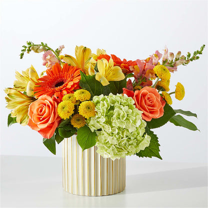 Autumn Sunshine Bouquet with Ivory Vase –  Flower House Iii, Spring Hill FL