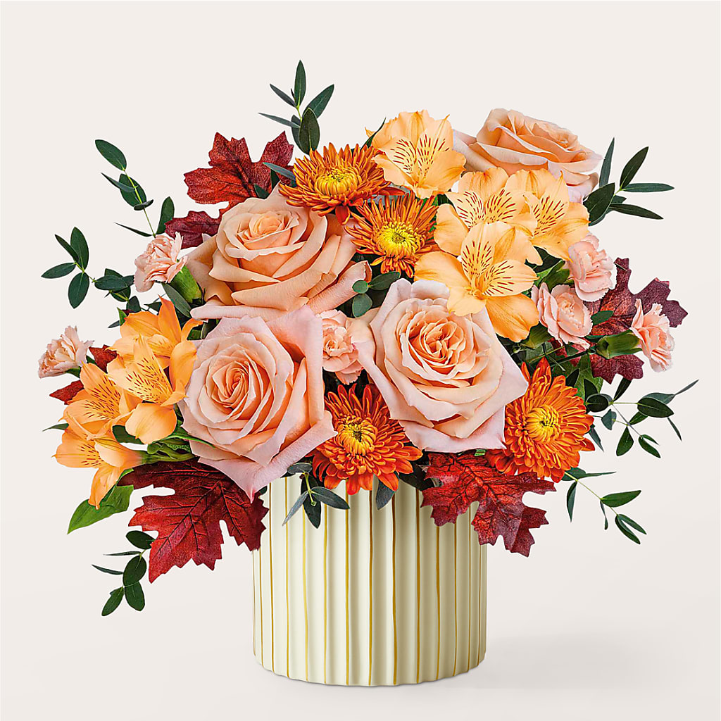 Spiced Latte Bouquet with Ivory Vase –  Flower House Iii, Spring Hill FL