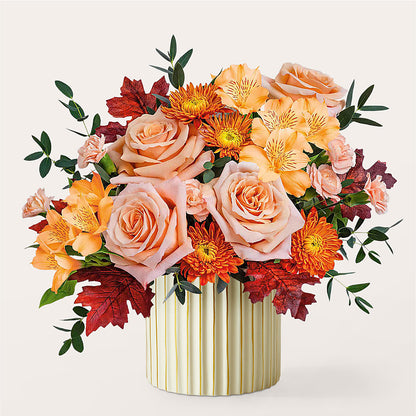 Spiced Latte Bouquet with Ivory Vase –  Flower House Iii, Spring Hill FL