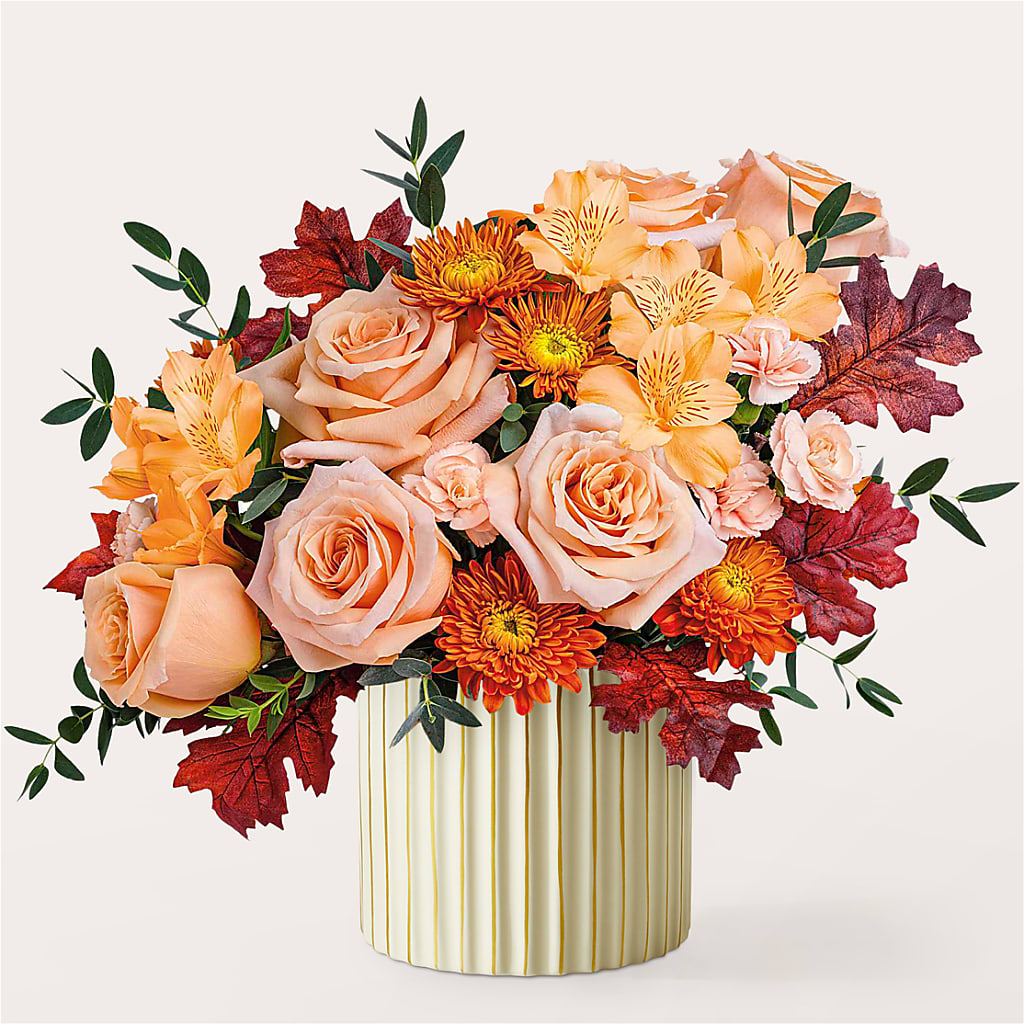 Spiced Latte Bouquet with Ivory Vase –  Flower House Iii, Spring Hill FL