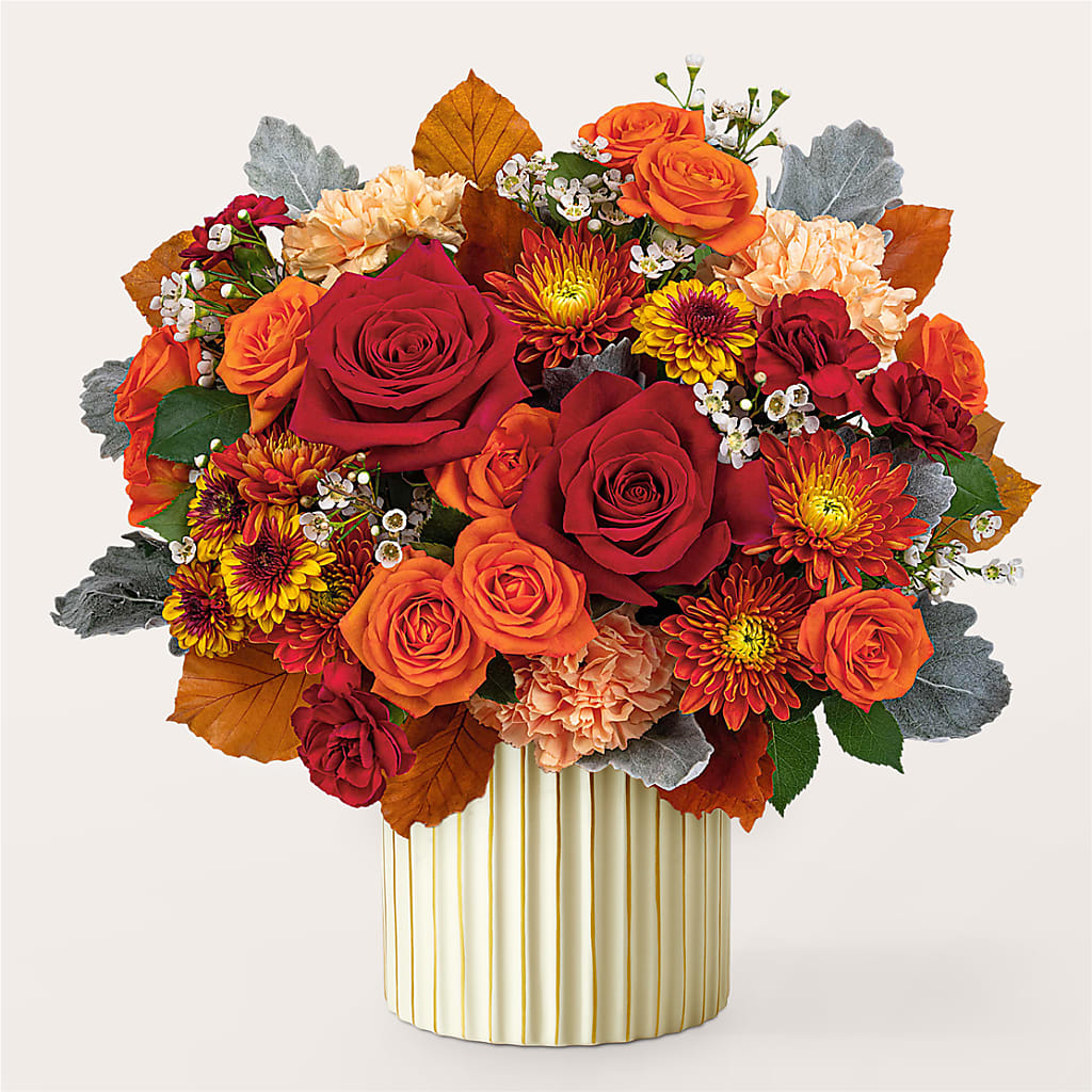 Merlot Bouquet with Ivory Vase –  Flower House Iii, Spring Hill FL
