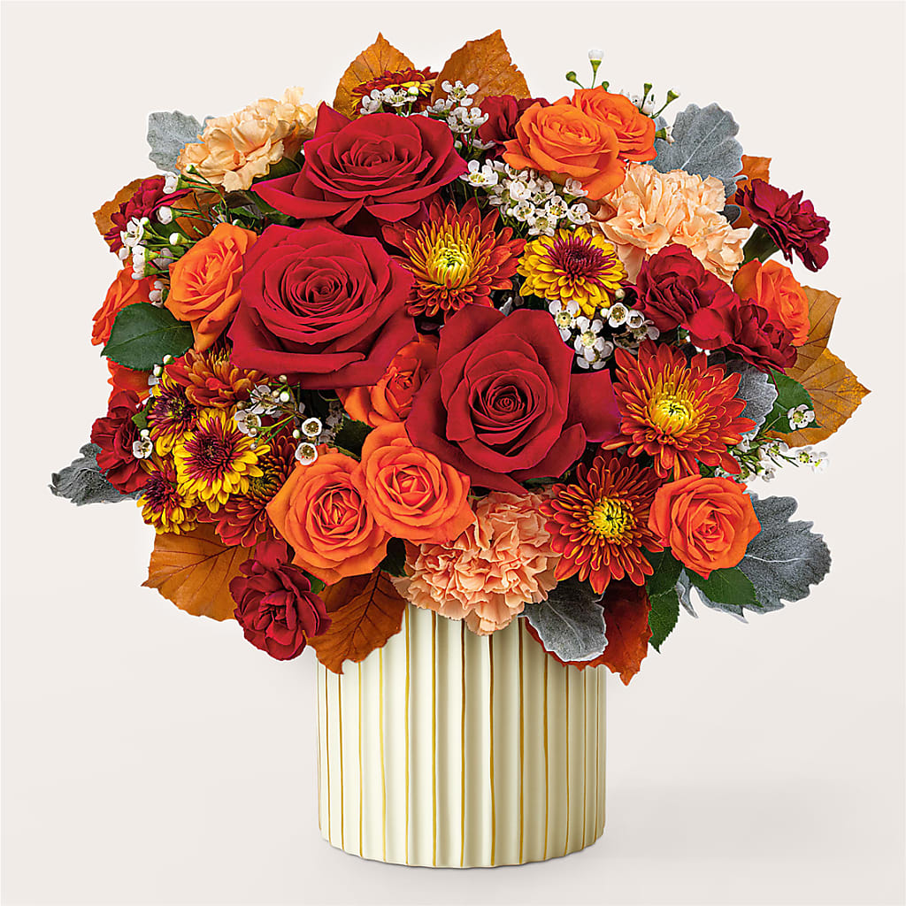 Merlot Bouquet with Ivory Vase –  Flower House Iii, Spring Hill FL