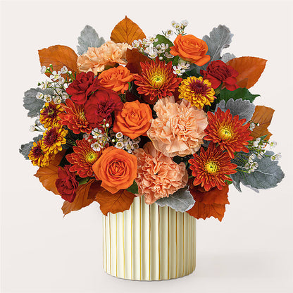 Merlot Bouquet with Ivory Vase –  Flower House Iii, Spring Hill FL