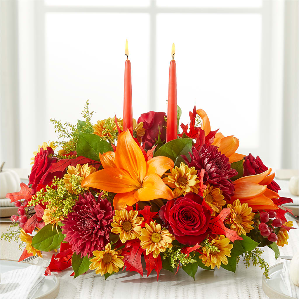 Autumn's Embrace Centerpiece –  Flower House Iii, Spring Hill FL