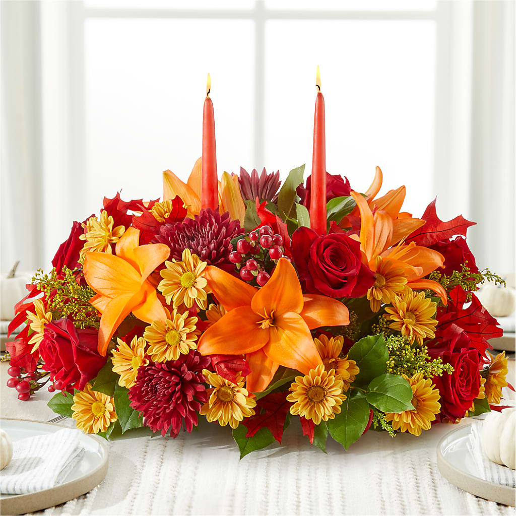 Autumn's Embrace Centerpiece –  Flower House Iii, Spring Hill FL