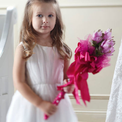 Sparkle Pink Flower Girl Bouquet –  Flower House Iii, Spring Hill FL